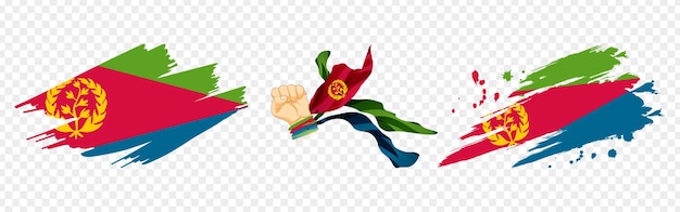 Vector illustration of Eritrea flag composition on transparent background