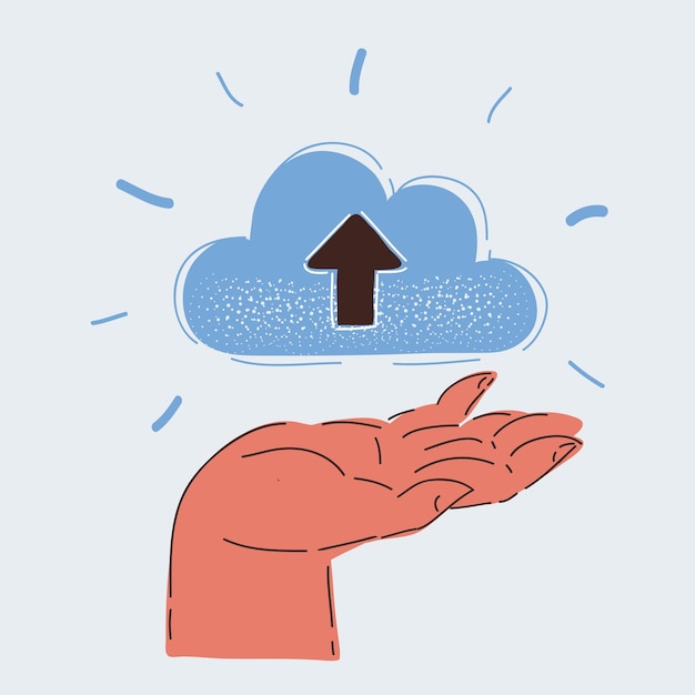 Vector illustration of No on human hand on dark backround