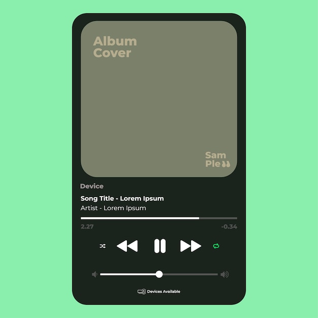 Vector Illustration of Streaming Music App Modern Digital Experience isolated in green background