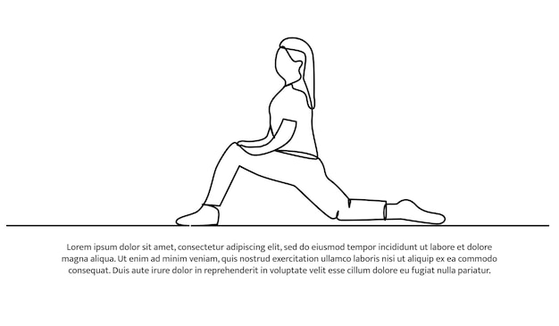Vector illustration of stretching the body Modern flat in continuous line style