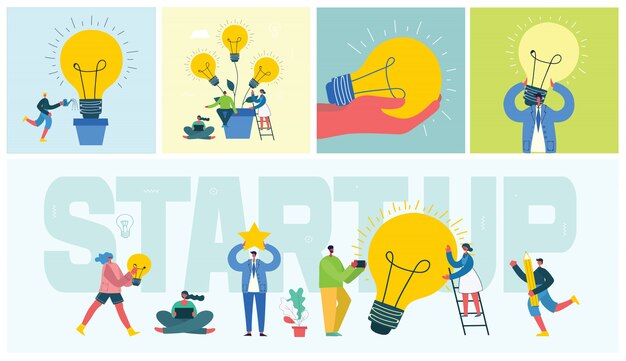 Vector illustration of the office concept business people in the flat style. E-commerce and team work business concept
