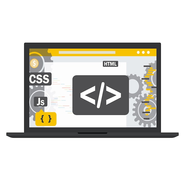 Vector illustration of web and app development programming and coding