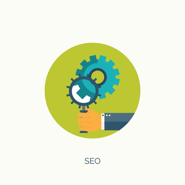 Vector illustration SEO Flat computing background Programming coding Web development search Search engine optimization Innovation technologies Mobile app