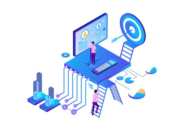 Vector illustration target marketing concept flat style