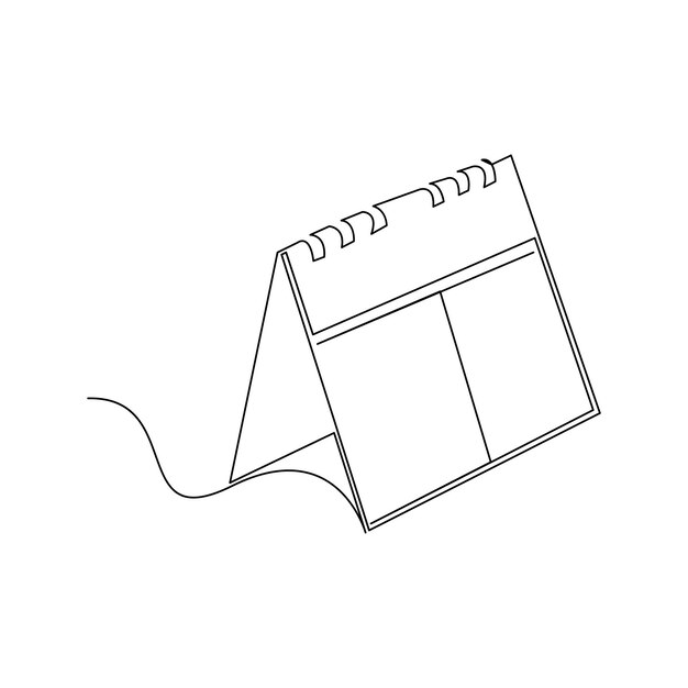 Vector in one continuous line drawing of table calendar concept of memorable date and event