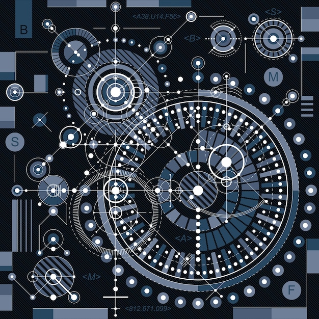 vector industrial and engineering background, future technical plan. perspective blueprint of mechanism, mechanical scheme. for use as website background.