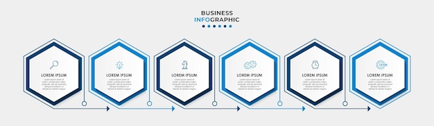 vector infographic design business template with icons and 6 six options or steps