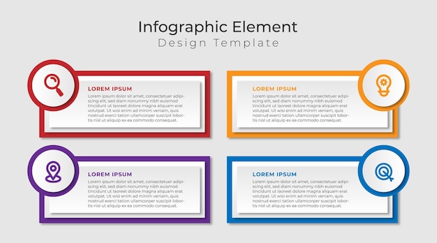 Vector Infographic design template with 4 icons