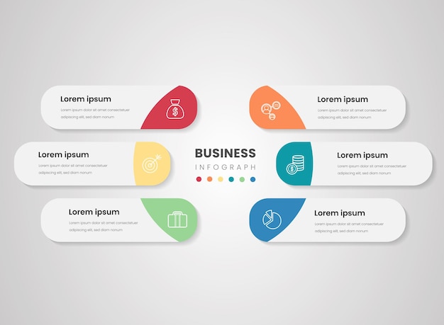 Vector Infographic label design with icons and 6 options or steps Infographics for business concept
