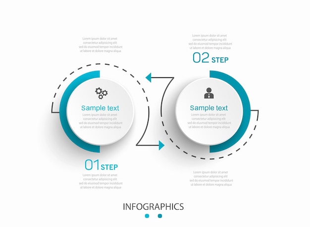 vector infographic template with icons and 2 options or steps