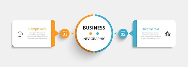 vector infographic template with icons and 2 options or steps