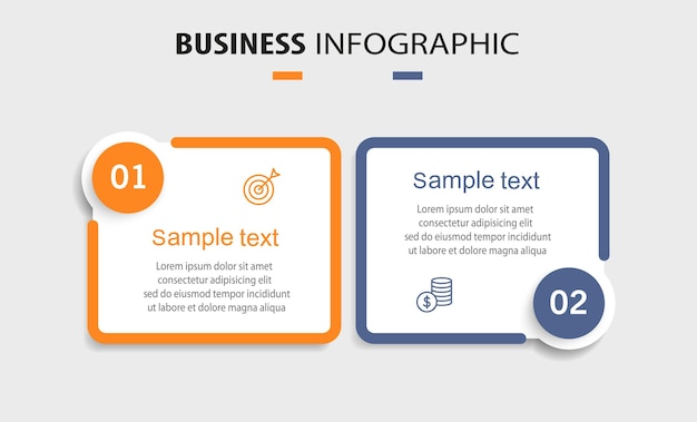 vector infographic template with icons and 2 options or steps