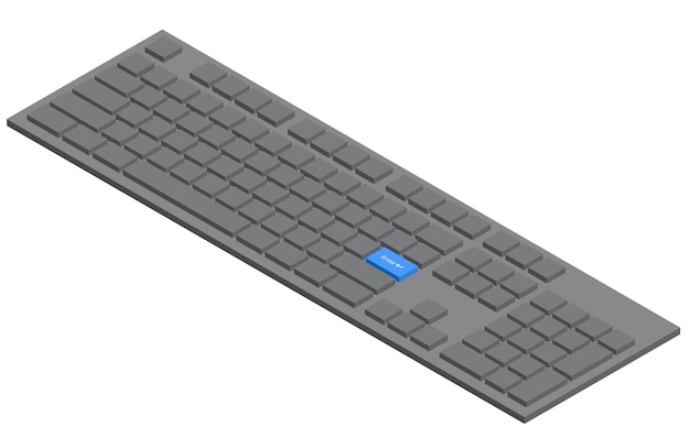 Vector isometric illustration of keyboard with Enter button