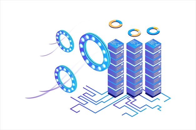 Vector Isometric Tiếp Thị Doanh Nghiệp