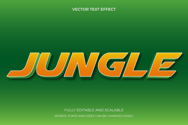 vector jungle 3d bold style editable text effect