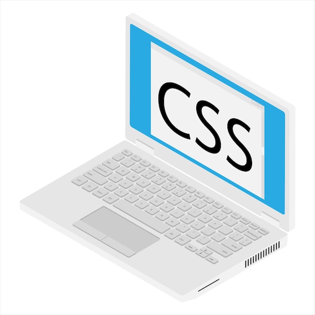 Vector laptop coding concept. Web developer, design, programming. Laptop screen code