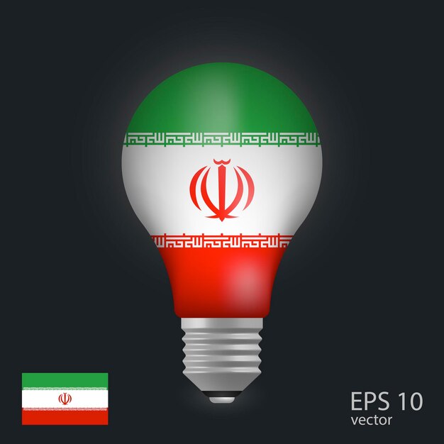 vector light bulb with flag of india 3d rendering isolated on gray background
