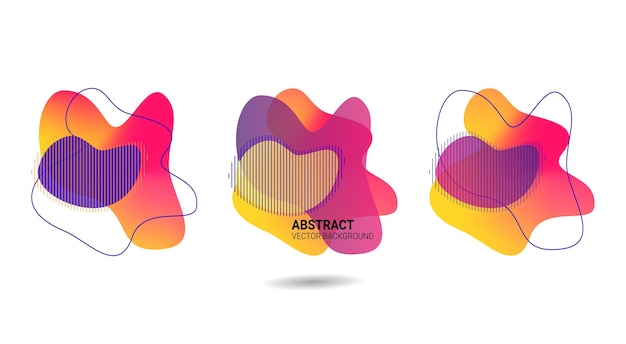 vector liquid freeform in yellow violet pink colors abstract fluid organic colorful shapes with transition flux