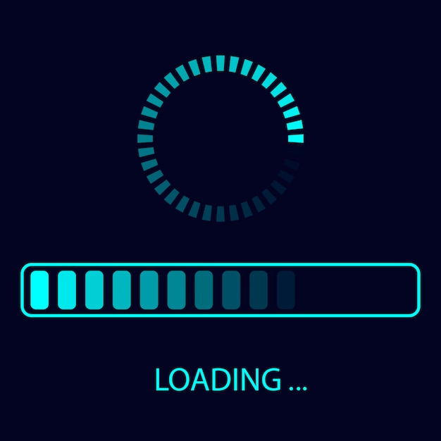 Vector Loading Icon Futuristic progress bar design