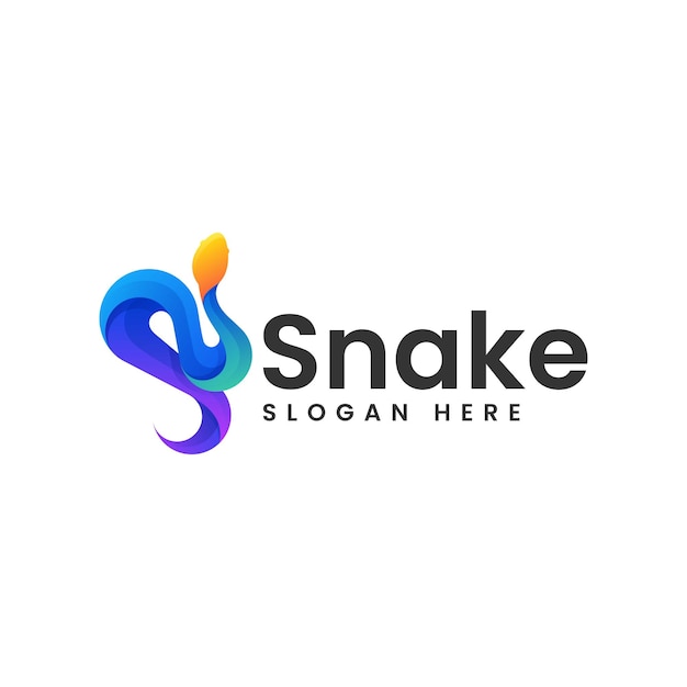 Vector Logo Illustration Snake Gradient Colorful Style