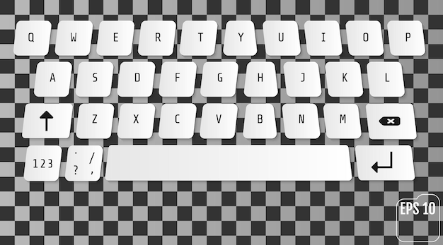 vector modern keyboard of smartphone alphabet buttons