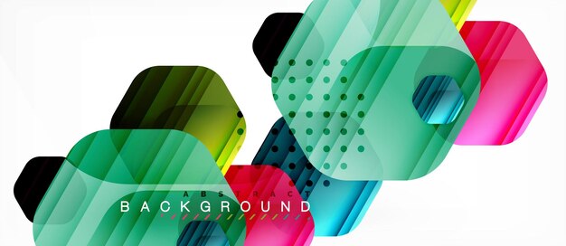 vector multicolored hexagons geometric abstract background