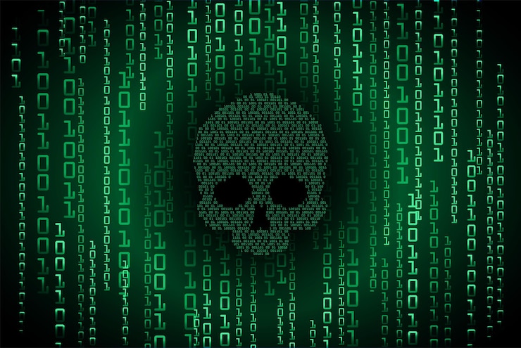 Vector vector nền tấn công của hacker mạng đầu lâu