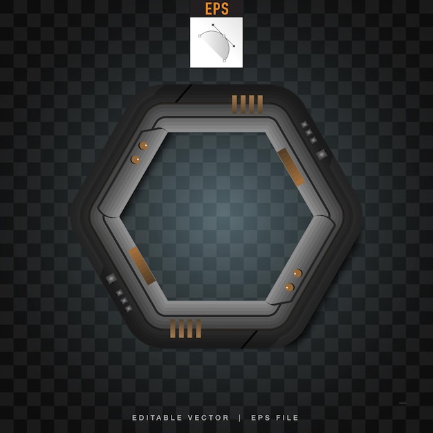 Vector of hexagonal technology banner design