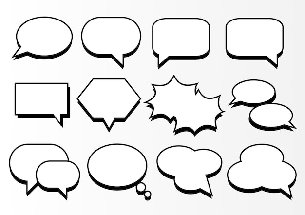 vector pop up style speech bubbles or chat balloons with shadows on white background speak cloud