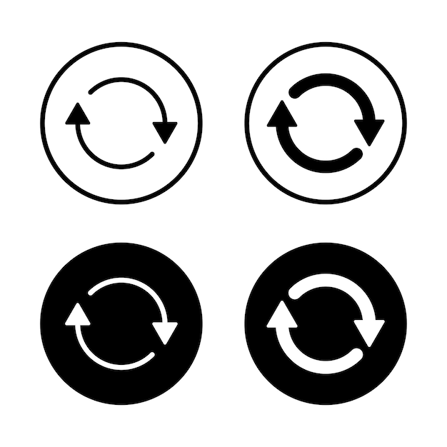 vector refresh icon set reload symbols