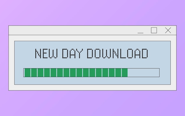 vector retro loading window. nostalgic ui. retro vaporwave computer interface. progress bar.