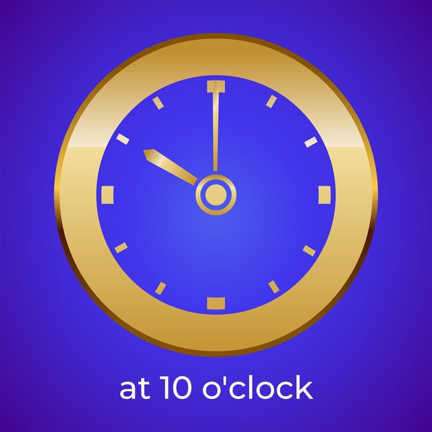 Vector round clock display showing 10 oclock