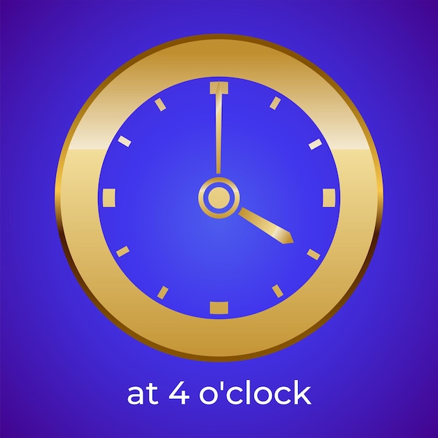 Vector round clock display showing 4 oclock