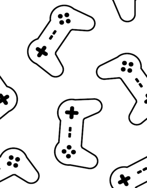 vector seamless pattern of gaming console joystick