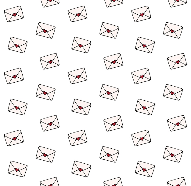 vector seamless pattern of letter envelope