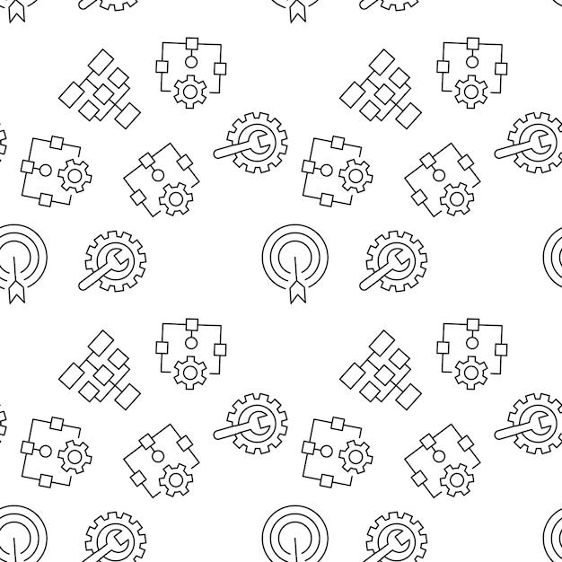 vector seamless pattern of map globe algorithm on white background