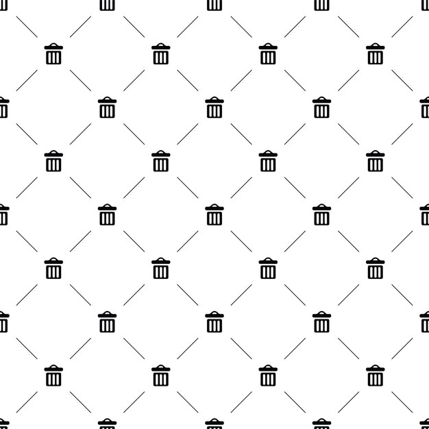 Vector seamless pattern, trash can, Editable can be used for web page backgrounds, pattern fills