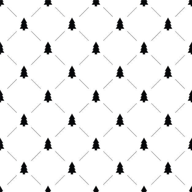 Vector seamless pattern, tree, Editable can be used for web page backgrounds, pattern fills