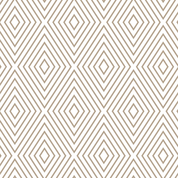 Vector seamless pattern with beige striped rhombuses geometric ornament