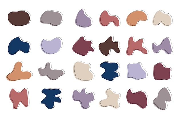 vector set of colorful abstract shape stickers irregular shape