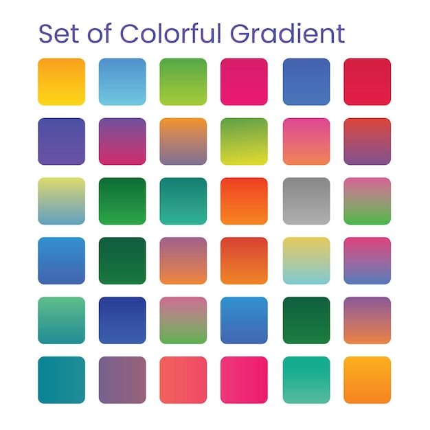vector set of colorful colors gradient palette