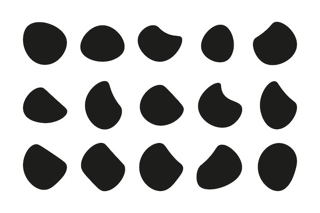 Vector set of different blotch shapes random abstract liquid shapes round abstract organic elements