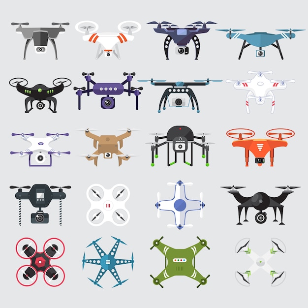 vector set of drones technology