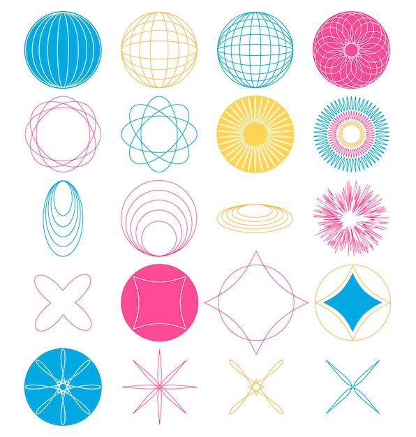 vector set of geometric shapes