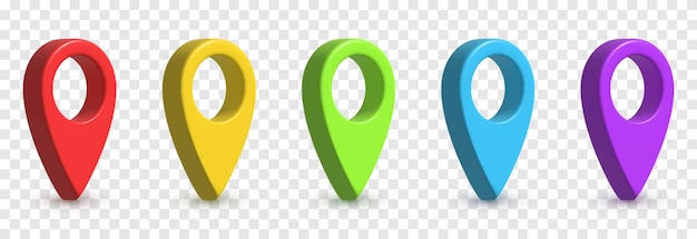 vector set of navigation markers on a transparent background. location point png.