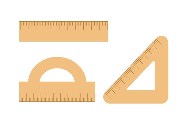 Vector set of rulers. Back to school educational clipart