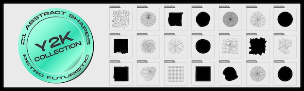 Vector set of Y2K Big collection of abstract graphic geometric objects Abstract bauhaus forms