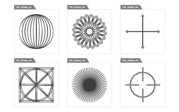 vector set of y2k extraordinary graphic assets for modern tshirts designed