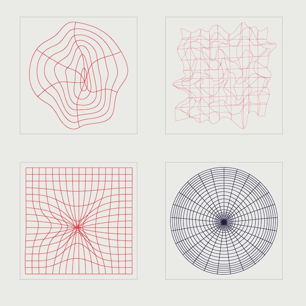 vector set of y2k extraordinary graphic assets templates for notes posters