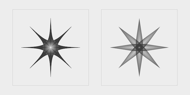 vector set of y2k retro futuristic graphic ornaments flat minimalist icons